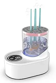 3 IN 1 Electric Makeup Brush Cleaner Machine with Makeup Brushes Dryer-Holder-Portable Automatic USB Make Up Brush Cleaner Machine for Most Size Brushes