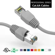 15Ft CAT6A Shielded (SSTP) Ethernet Network Booted Cable Gray