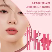3pcs/set Velvet Lipstick Lip Gloss Waterproof Matte Lip Lipstick. Liner T5W2