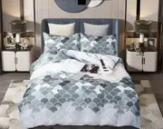 Millie Quilt/Doona/Duvet Cover (King Size Bed) M445 Grey White