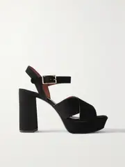[REFORMATION] REFORMATION - Myradia Suede Platform Sandals - Black - US10.5 US 10.5 Black