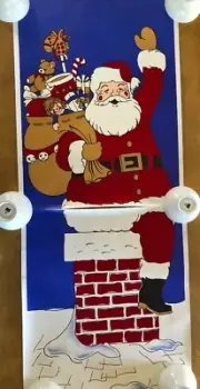 Santa Clause Original Vintage Blacklight Poster Velvet Christmas Huge 6 Foot 6’