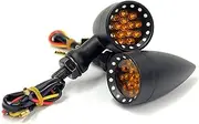 Turn Signal Indicator Universal 1 Pair 12V Motorcycle Turn Signal Indicator Running Brake Light Motorbike Lamps Bike Lamp 3 Colors Lens Parts (Color : Black)