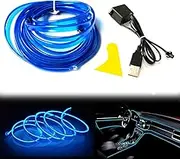 Balabaxer USB EL Wire Blue, 5 m Flexible Neon Light Tube, DC 5 V Neon Tube, Lights, Car Interior Trim, Light Strip for Interior Trim Gap, Decorative