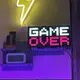 Game over氛圍燈音樂節奏拾音燈電競屋裝飾聲控小夜燈RGB信仰燈