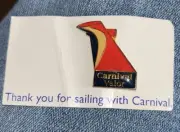 CARNIVAL CRUISE LINES SHIP 'VALOR' GUEST VIP LAPEL PIN Vacation Red Blue Gift