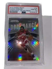 2019 Panini Prizm Dominance #16 Kawhi Leonard SILVER PRIZM PSA 10 GEM MINT