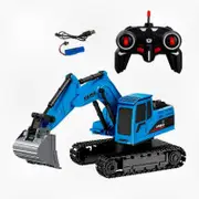 2.4GHz 6 Channel RC Excavator Toy, Alloy and Plastic Remote Control Engineering Truck with RTR, Birthday Gift for Kids