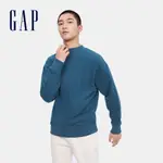 GAP 男裝 簡約素色高領長袖T恤 碳素軟磨系列-淺藍色(627559)