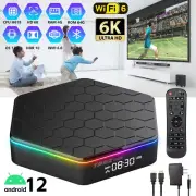 2025 Smart TV BOX for Android 12.0 5G WiFi 6K HD Quad Core Media Player AU HDMI