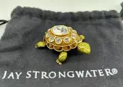Jay Strongwater Birthstone Collection April Diamond Turtle Trinket Box New