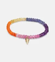 [Sydney Evan] Sydney Evan Ice Cream Cone 14kt gold charm bracelet with sapphires One Size multicoloured