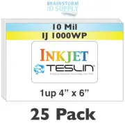 1Up Perforated Inkjet Teslin Paper For Making PVC-Like ID Cards - 25 Sheets