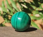 Beautiful A Grade Polished Rare Green Malachite Crystal Sphere 76 Grams Mineral