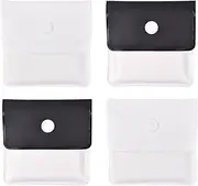 Pocket Ashtray Pouch Fireproof PVC, 4 Pcs Reusable Portable Ashtray With Lid Smell Proof, Cute Travel Ashtray Cigarette Butt Disposal, Cigarette Disposal Outdoor Fancy Black and White for Travel Use