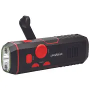 Life+Gear LG38-60675-RED 120-Lumen Stormproof USB Crank Flashlight & Radio