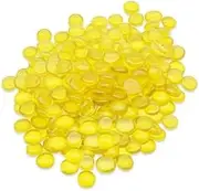 ARSUK Decorative Glass Pebbles, Stones Beads Rounded, Stones, Gems Mosaic Tiles for Vases Craft Garden Bowls Fish Tank (170-180 pcs/955gm Yellow Pebbles)