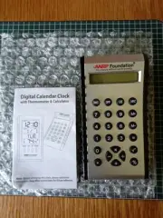 AARP Foundation Digital Clock Thermometer Calendar & Calculator Combination