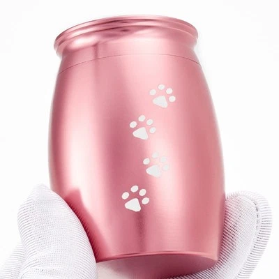 Small Keepsake Urns for Dog Ashes, 2.7x1.7Inch Pink Mini Pet Urn for Dog/Cat ...