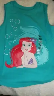 XXS 2/3 Sparkling Ariel Blue Tank Top NWT Disney Store