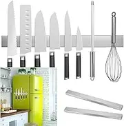 2 Pack Magnetic Knife Holder for Refrigerator, 17inch Double-Sided Magnetic Knife Holder for Wall, Premium SUS304 Stainless Steel Knife Magnetic Strip, Can be Used as Knife Rack, Tool Holder, and More