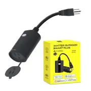Matter Outdoor Smart Plug WiFi Heavy Duty Plug-in Outlet IP65 Waterproof, Com...