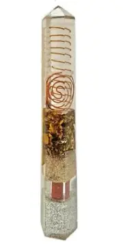 1PC Tiger’s Eye Orgonite Obelisk Generator Crystal Orgone EMF Protection Energy