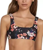 VOLCOM Women's XS Leaf It Be Reversible Bikini Top Swim Surf Beach New