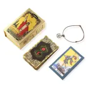 Gold Foil Tarot Deck Gift Box | Golden Plastic Tarot Cards + English Guidebook