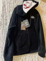 Dead By Daylight Region Fluffy Boa Hoodie Black L Size With Sticker Rare
