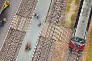 Noch 14304 HO Scale Wood Station Platform Crossing -- Kit