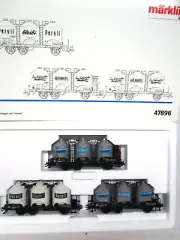 Marklin HO Scale DB Henkel Persil Wagon Freight Car Set of 3 NOS 47896