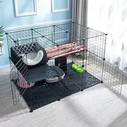 Large Metal Cat Cage Indoor,Expandable Cat Crate Kennels,Dog Pet Playpen Crates Indoor for Multiple Cats Hard Carrier(43.7Lx29.5Wx28.7H)