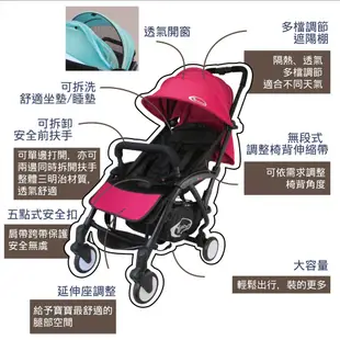 【YIPBABY】 攜帶式輕便嬰兒推車AB602(薄菏綠．櫻桃紅) (5折)