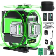 Laser Level, 4x360° Self Leveling Green Cross Line Laser for Construction a