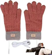 [Generic] Winter Touchscreen Gloves - Typing Warm Thermal Gloves, Cold Weather Heated Gloves | Cold Weather Heated Typing Touch-Screen Gloves, Touchscreen Gloves for Hands Cold Weather Accessories