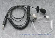 Tactical Lavalier Lapel Clip Mic Acoustic Tube Earpiece Coiled Cord w. NATO Plug