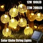 100/200LED Solar Globe String Lights Fairy Outdoor Festoon Party Garden Decor AU