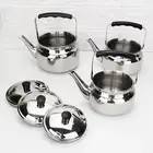 Portable Kettle Water Coffee Teapot Kettle Electric Stovetop Cookware Silver