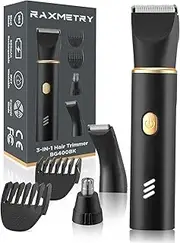 Body Hair Trimmer for Men-3 in 1 Electric Groin Groomer，Pubic Hair Trimmer for Ball/Chest/Beard/Nose Hair Trimmer，USB-C Charging，IPX7 Waterproof, Gifts for Him, Black