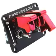 Ambuker 3 Gang Toggle Switch Panel Car 12V Rocker Switch Panel with Waterproof C