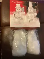 Godinger Silver Plated Snowmen Candle Holder Set of 2 Christmas Silver Diamonds