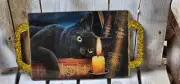 Black Cat altar tray Wiccan Pagan Witch