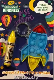 Colors of Kindness Spaceship Pop-it & Lip Balm Keychain - New & Sealed!!