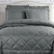 Hotel Living Eli Jacquard Comforter Set Charcoal Queen