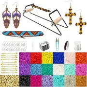 AUXIN Beading Loom Kit for Bracelets Earrings Belts, 16000 Glass Seed Beads