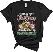 [Generic] This is My Christmas Pajama Shirt, Cute Plaid Three Santa Playing Tuba, Tuba Player Group Unisex T-Shirt