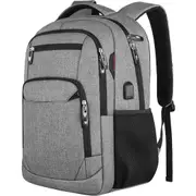 Laptop Backpack Business Travel Backpack with USB Charging Port Computer Bag Fits 15.6 Inch Laptop,Grey