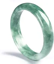 [Auspicious Cloud] Natural Calcite Jade Bangle Bracelet For Womens Green Color, Medium, Stone, calcite