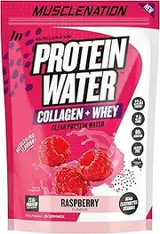 [Muscle Nation] Raspberry Protein Water, with a protein blend of Collagen and Whey Protein Isolate, plus Electrolytes, a Refreshing Way to Support Muscle Recovery and Hydration 25 Serves (750g)